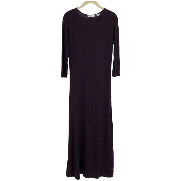 Aritzia Babaton Eggplant Purple 3/4 Sleeve Round / Scoop neck Maxi Dress size S - Picture 14 of 14